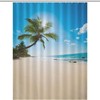 Printed Tropical Beach Hawaii Shower Curtain For Funny Home Decorr