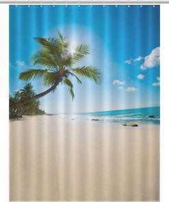 Printed Tropical Beach Hawaii Shower Curtain For Funny Home Decorr