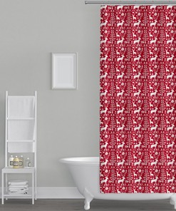 Promise Land Forest Lipstick Red Shower Curtain