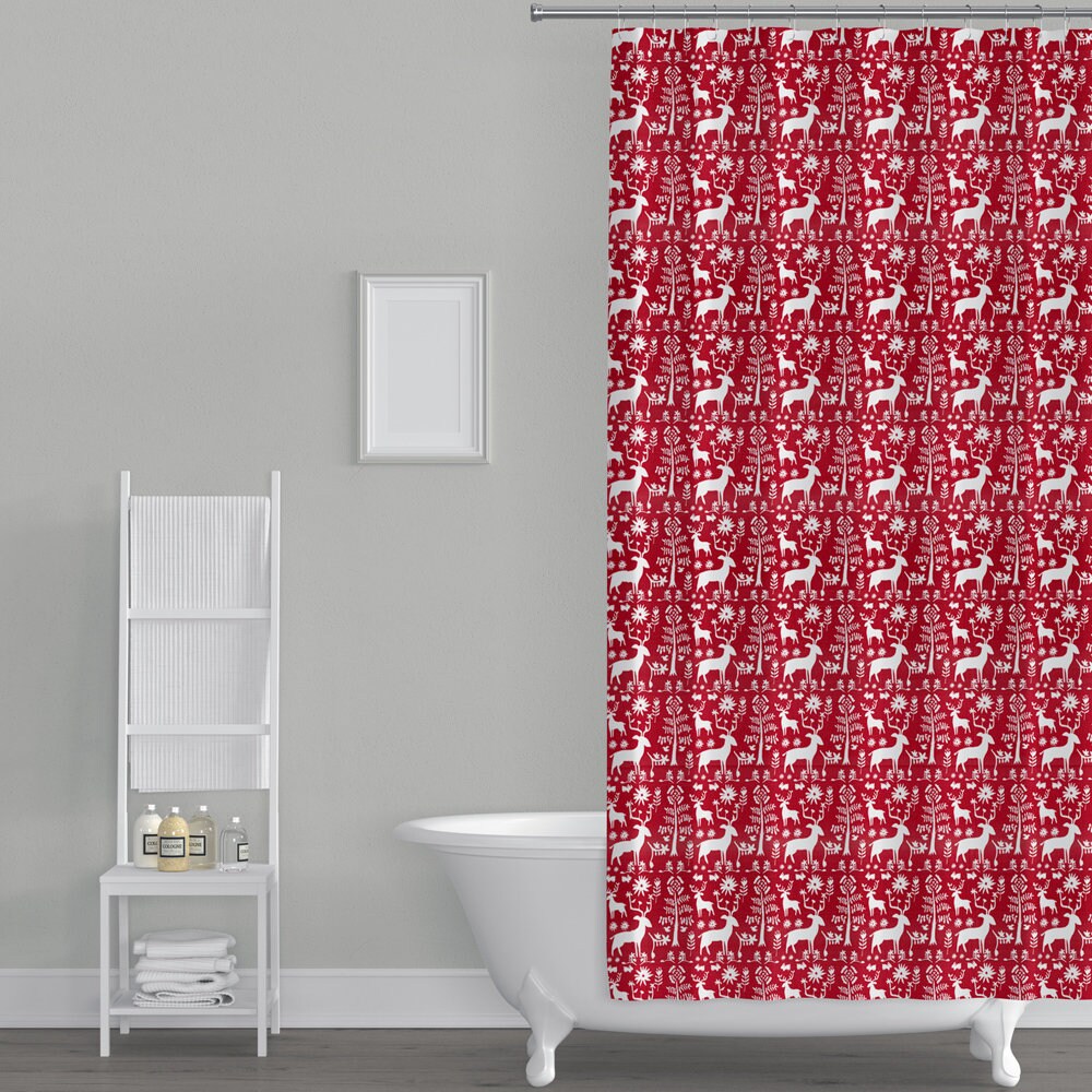 Promise Land Forest Lipstick Red Shower Curtain