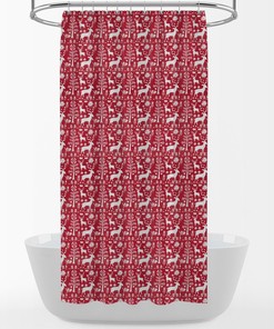 Promise Land Forest Lipstick Red Shower Curtain