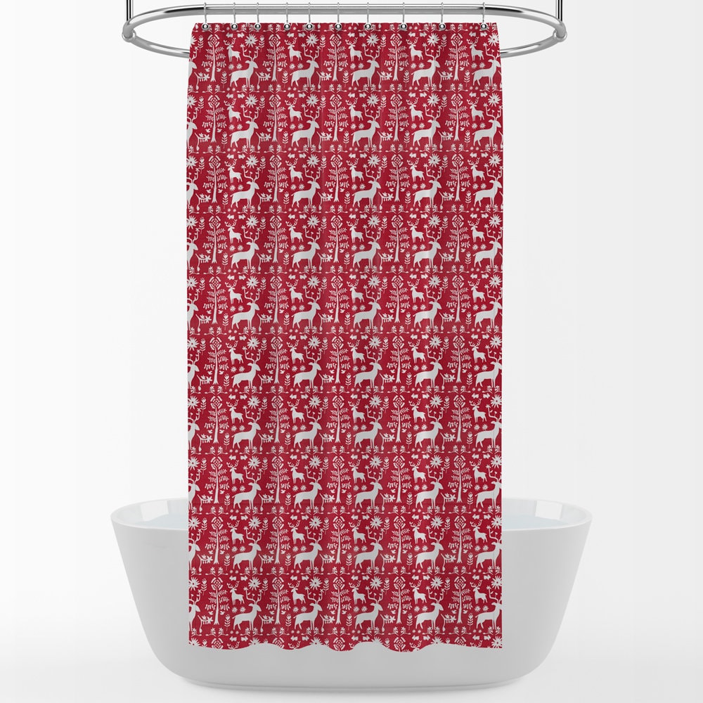 Promise Land Forest Lipstick Red Shower Curtain