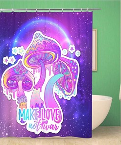 Psychedelic Colorful Magic Mushrooms Shower Curtain