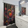 Psychedelic Cosmic Garden Print Shower Curtain For Colorful Bathroom Decor