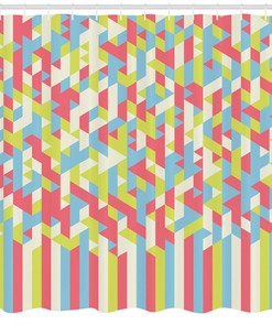 Psychedelic Gradient Geometric Pattern Shower Curtain For Modern Bathroom Decor