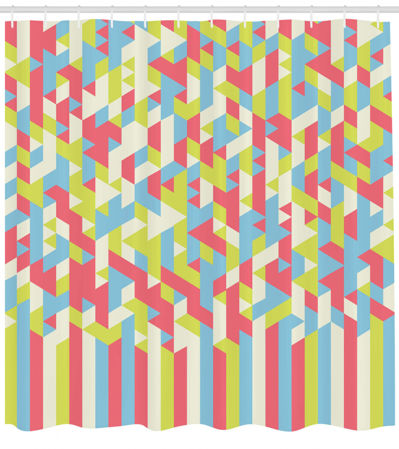 Psychedelic Gradient Geometric Pattern Shower Curtain For Modern Bathroom Decor