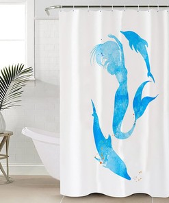 Psychedelic Mermaid Shower Curtain - Bring Your Bathroom to Life - Waterproof Fabric Curtain