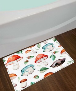 Psychedelic Mushroom Shower Curtain - Natural Wild Plant Bathroom Accessories