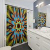 Psychedelic Star Flower Kaleidoscopic Shower Curtain, Fun Bathroom Decor with Unique Print 