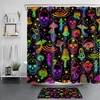 Psychedelic Star Skull Colorful Mushroom Shower Curtain, Unique Bathroom Accessories