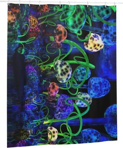 Psychedelic Trippy Mushroom Shower Curtain with 3D Effect Print
