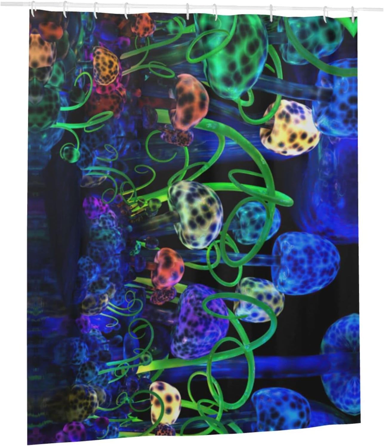 Psychedelic Trippy Mushroom Shower Curtain with 3D Effect Print