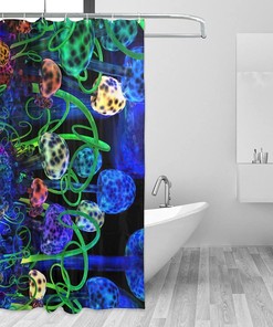 Psychedelic Trippy Mushroom Shower Curtain with 3D Effect Print