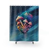 Psychedelic Winter Mushrooms Shower Curtain for Groovy Bathroom Decor