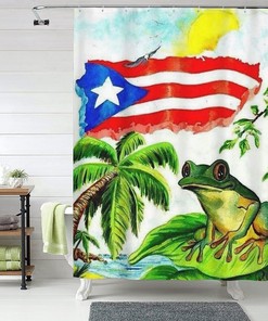 Puerto Rico's Coqui Frog Shower Curtain for a Tropical Flavor