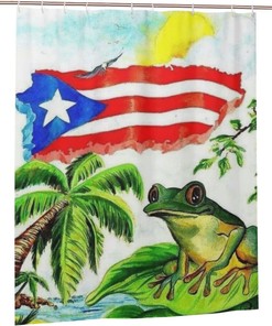 Puerto Rico's Coqui Frog Shower Curtain for a Tropical Flavor