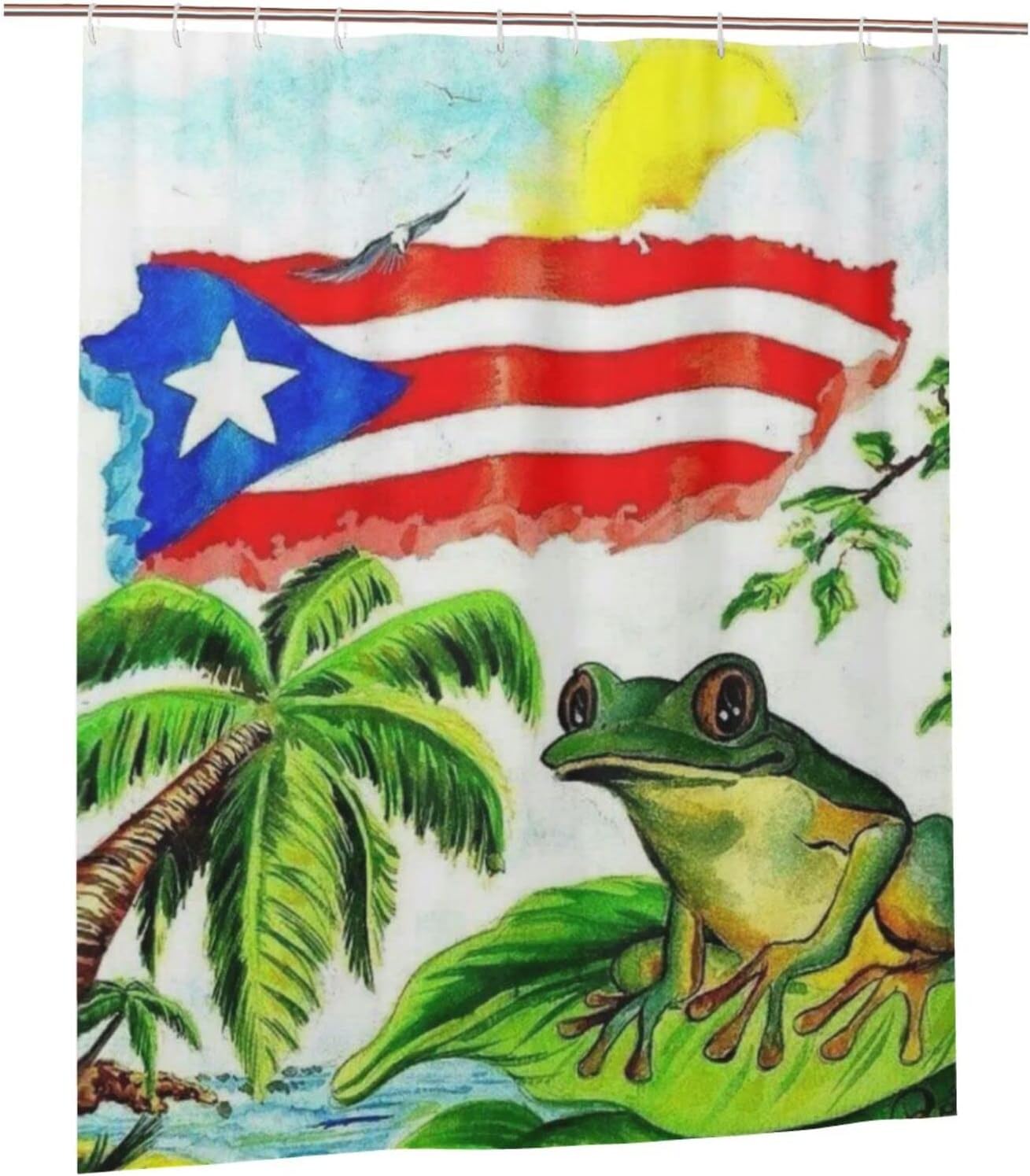 Puerto Rico's Coqui Frog Shower Curtain for a Tropical Flavor