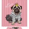 Pug Dog King And Heart Pattern Shower Curtain For Bathroom