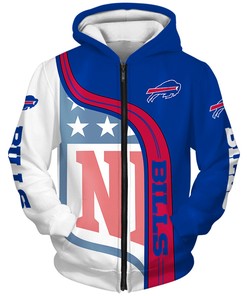 Pullover All Over Print Buffalo Bills 3D Hoodie Zip Hoodie Nfl For Fans