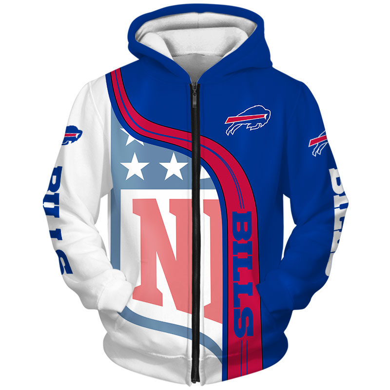 Pullover All Over Print Buffalo Bills 3D Hoodie Zip Hoodie Nfl For Fans