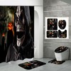 Pumpkin Lantern Skull Fabric Shower Curtain - Halloween Skull Bathroom Decor