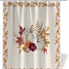 Pumpkin Maple Leaf Flower Berry Retro Linen Bathroom Shower Curtain 