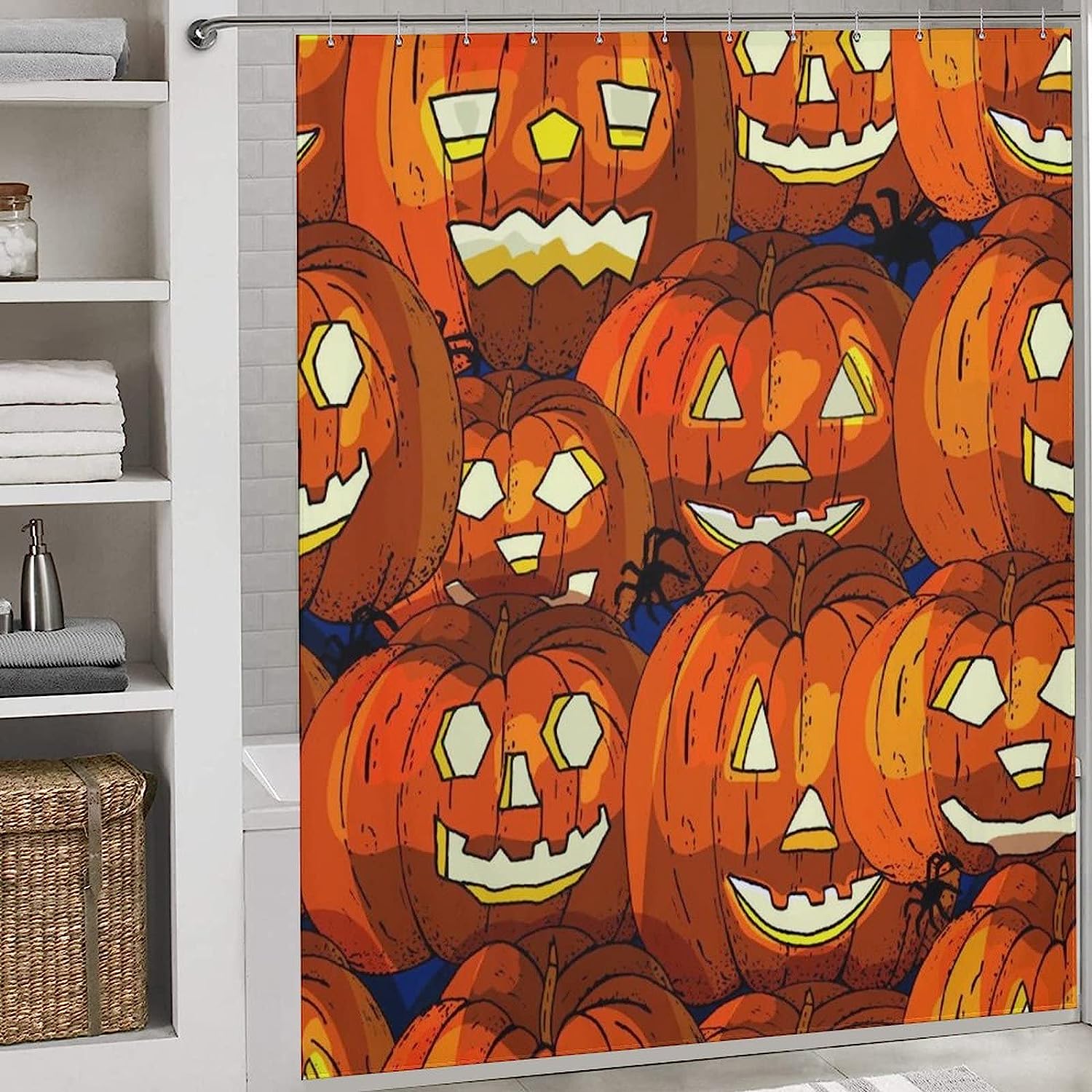 Pumpkin Spice And Everything Nice Printed Shower Curtain For Bathroom