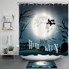 Pumpkin Witch Full Moon Spider Web For Happy Halloween Shower Curtain