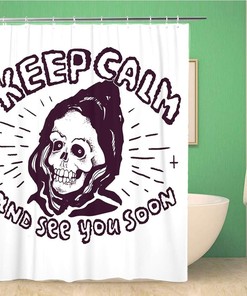 Punk Rock 80S 90S Keep Calm And See Skull Shower Curtain