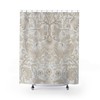 Pure Lodden Sepia Beige & White Vintage English Bathroom Accessory with William Morris Shower Curtain 