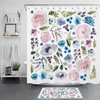 Purple And Pink Botanical Flower Shower Curtain