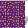 Purple Background Golden Stars Pattern Shower Curtain, Perfect For Elegant Bathroom Decor