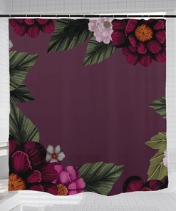 Purple Bathtub Home Decor And Waterproof Floral Flowers Shower Curtain For A Relaxing Bath