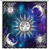 Purple Blue Burning Sun Moon Stars Mystical Medallion Shower Curtain for a Boho Chic Bathroom