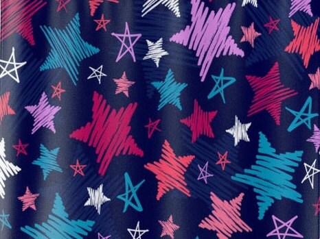 Purple, Blue and Pink Star Lovers Shower Curtain
