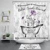 Purple Butterfly Marble Shower Curtain For A Unique Bathroom Decor