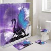 Purple Dragon Shower Curtain Fantasy Print Bathroom Decor 