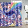 Purple Dragon Shower Curtain With Colorful Wings Fantasy Landscape Wonderland Fairy Tale Bath Decor For Bathroom Curtain