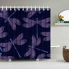 Purple Dragonfly Animal Print Shower Curtain with Waterproof Fabric for Bathroom Decor