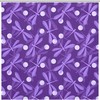 Purple Dragonfly Bathroom Shower Curtain with Floral Print