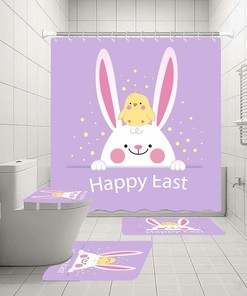 Purple Egg Bathroom Curtain Set for a Colorful and Vibrant Bathroom
