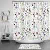 Purple Floral Shower Curtain With Botanical Design
