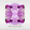 Purple Geometric Floral Shower Curtain Art, Abstract Bath Decor with SEO Keywords 