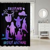 Purple Gradient Sloth Shower Curtain - Decorative And Waterproof Fabric For Home Bathroom Decor