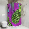 Purple Hawaiian Ai Art Cosmic Pineapple Shower Curtain For Unique Bathroom Decor
