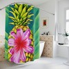 Purple Hawaiian Pineapple Print Shower Curtain For Chic Bathroom