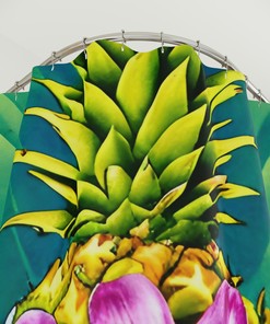 Purple Hawaiian Pineapple Print Shower Curtain For Chic Bathroom