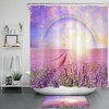 Purple Lavender Field Sunrise Scenic Shower Curtain: Beautiful And Relaxing Bath Accessory