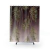Purple Lavender Ombre Floral Shower Curtain With Jungle Sage Green Leaves For Relaxing Bathroom