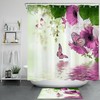 Purple Lavender Rustic Retro Shower Curtain for Spring Bathroom 